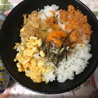 さば＆鮭めんたいの旨味たっぷり卵かけご飯